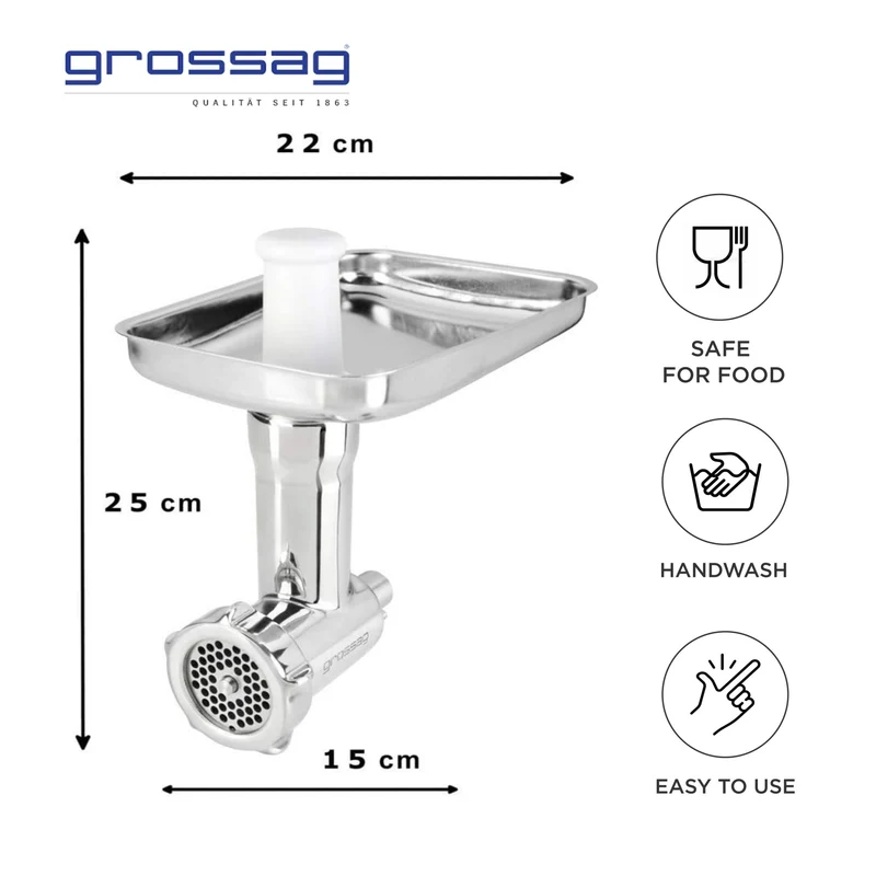 Accessorio per tritacarne Grossag in metallo leggero - per robot da cucina KitchenAid