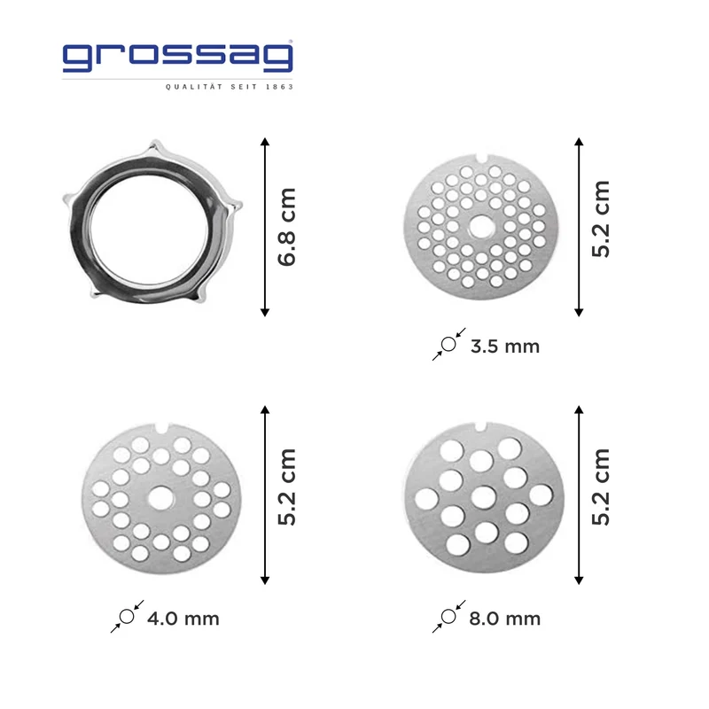 Accessorio per tritacarne Grossag in metallo leggero - per robot da cucina KitchenAid