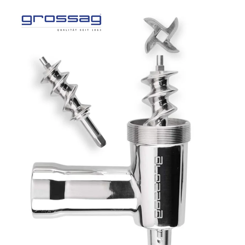 accessorio per tritacarne Grossag per robot da cucina - realizzato in acciaio inossidabile di alta qualità