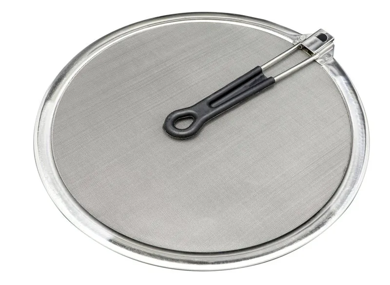 Paraspruzzi GSD in acciaio inox con manico pieghevole - per padelle e wok da 30 cm