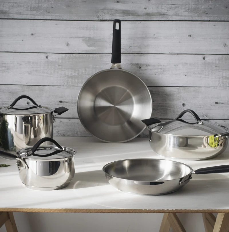 Set inox 2 pezzi - Padella 24 cm + Wok 28 cm