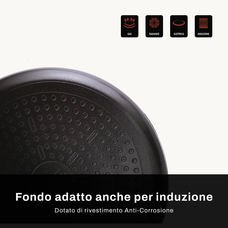 Batteria 16 pz Padelle e Casseruole Antiaderenti senza PFAS - Linea Tuscany