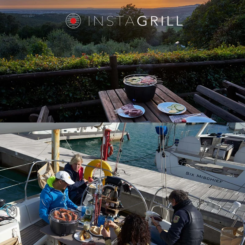 Barbecue da tavolo senza fumo portatile InstaGrill | Verde