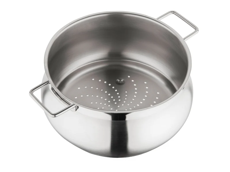 BARAZZONI Dampfgartopf TUMMY Edelstahl 22 cm Kochtopf + Deckel + Dämpfeinsatz