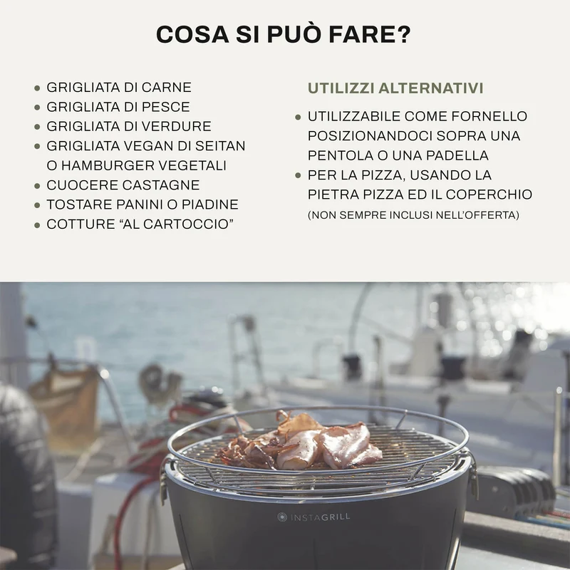 Grill da tavolo senza fumo portatile InstaGrill | Blu Oceano