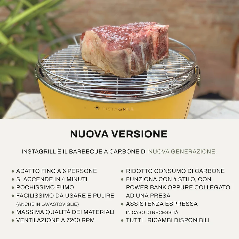 Grill da tavolo senza fumo portatile InstaGrill | Blu Oceano
