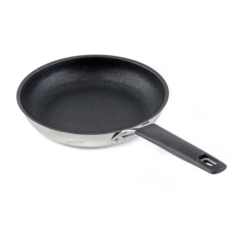 BARAZZONI Edelstahlpfanne 33-CARATI Titan Diamant antihaftbeschichtet 24 cm mit Silikongriff