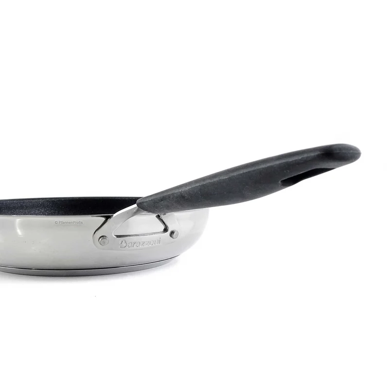 BARAZZONI Edelstahlpfanne 33-CARATI Titan Diamant antihaftbeschichtet 24 cm mit Silikongriff