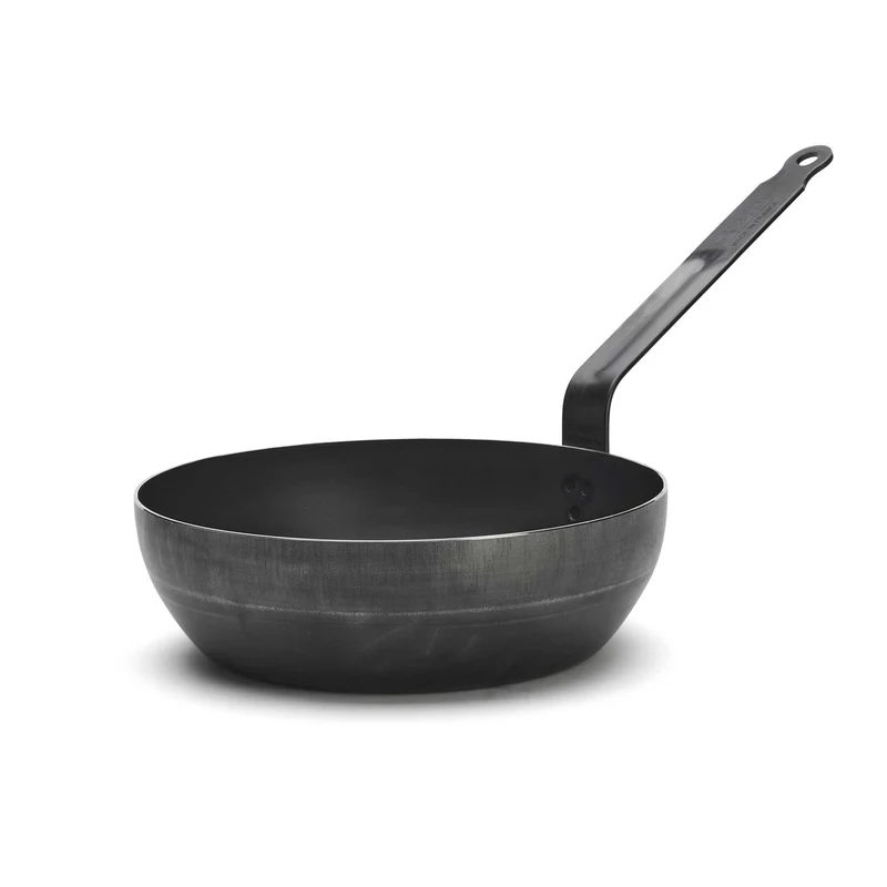 DE BUYER Bauernpfanne 24 cm BLUE CARBON Stahlpfanne Eisenpfanne hoch