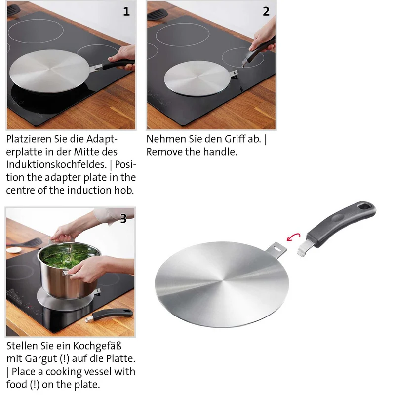 WESTMARK Adapterplatte für Induktion 24 cm mit abnehmbarem Griff