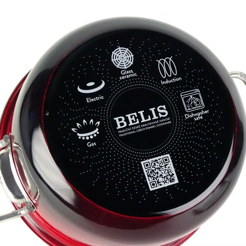BELIS Stahl-Emaille Kochtopf PREMIUM 24 cm ROT