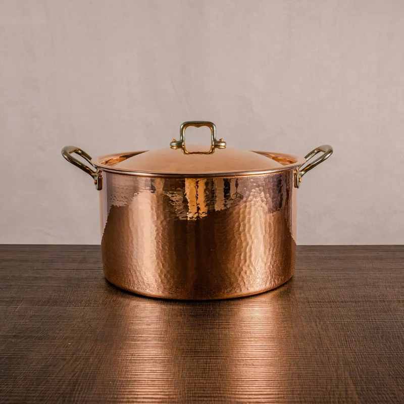 Casseruola 2 Maniglie in Rame Puro con Rivestimento in Stagno