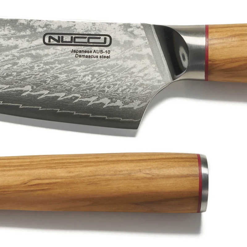 Multiuso Grande cm 16 Damascato Acciaio Giapponese AUS-10 manico Olivo
