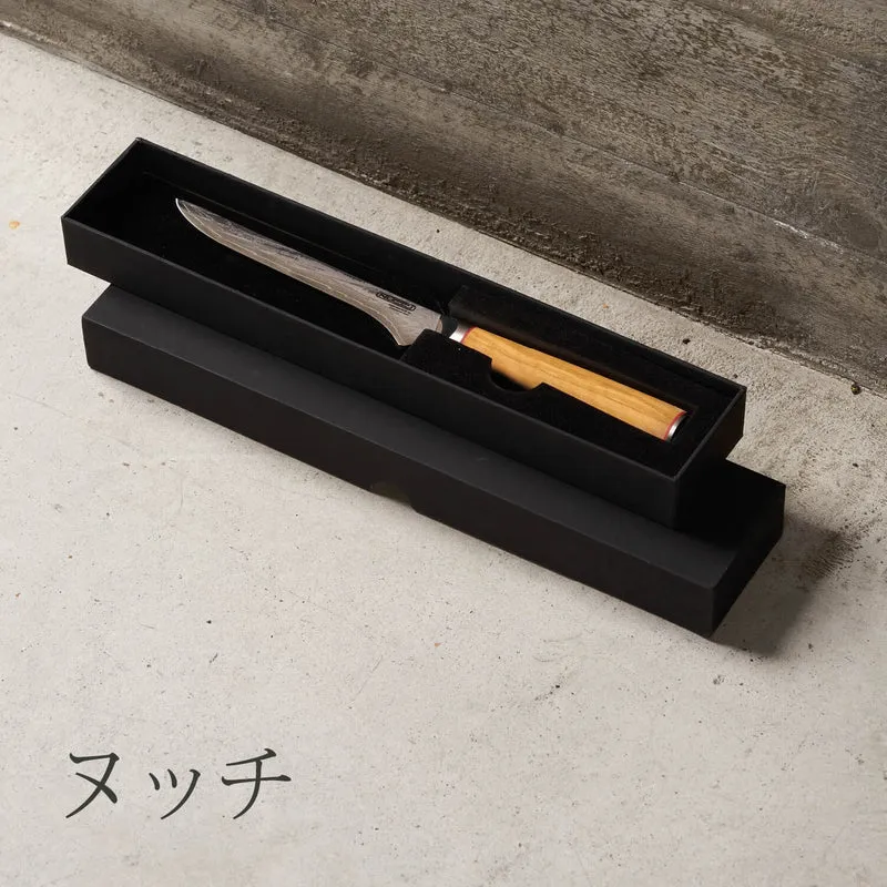 Coltello Disosso cm 13 Damascato Acciaio Giapponese AUS-10 manico Olivo