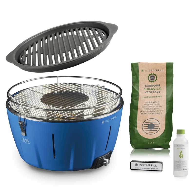 InstaGrill Advanced Barbecue da tavolo senza fumo portatile con Griglia in Ghisa