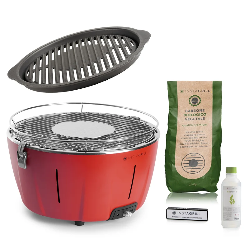 InstaGrill Advanced Barbecue da tavolo senza fumo portatile con Griglia in Ghisa