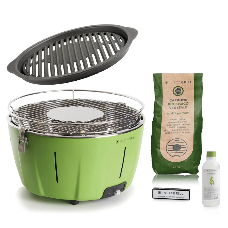 InstaGrill Advanced Barbecue da tavolo senza fumo portatile con Griglia in Ghisa