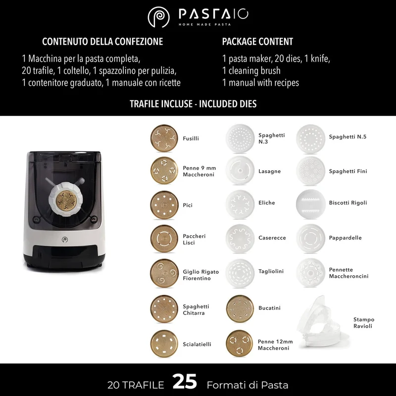 Macchina per la Pasta con 20 Trafile | PASTAIO Master Edition