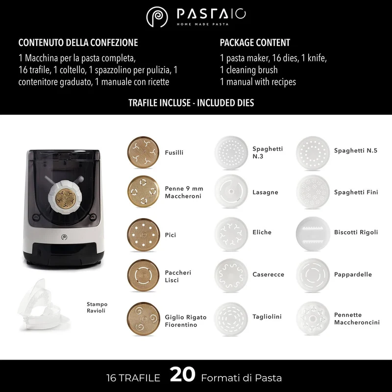 Macchina per la Pasta 16 Trafile | PASTAIO Advanced Pasta Maker