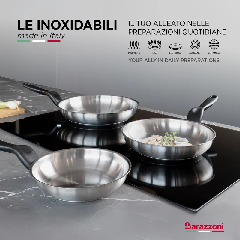 Set inox 2 pezzi - Padella 24 cm + Wok 28 cm