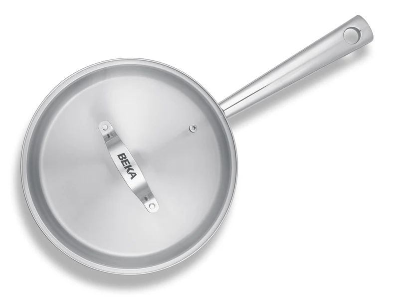 BEKA Schmorpfanne CICLA 24 cm aus recyceltem Edelstahl Pfanne hoch mit Glasdeckel