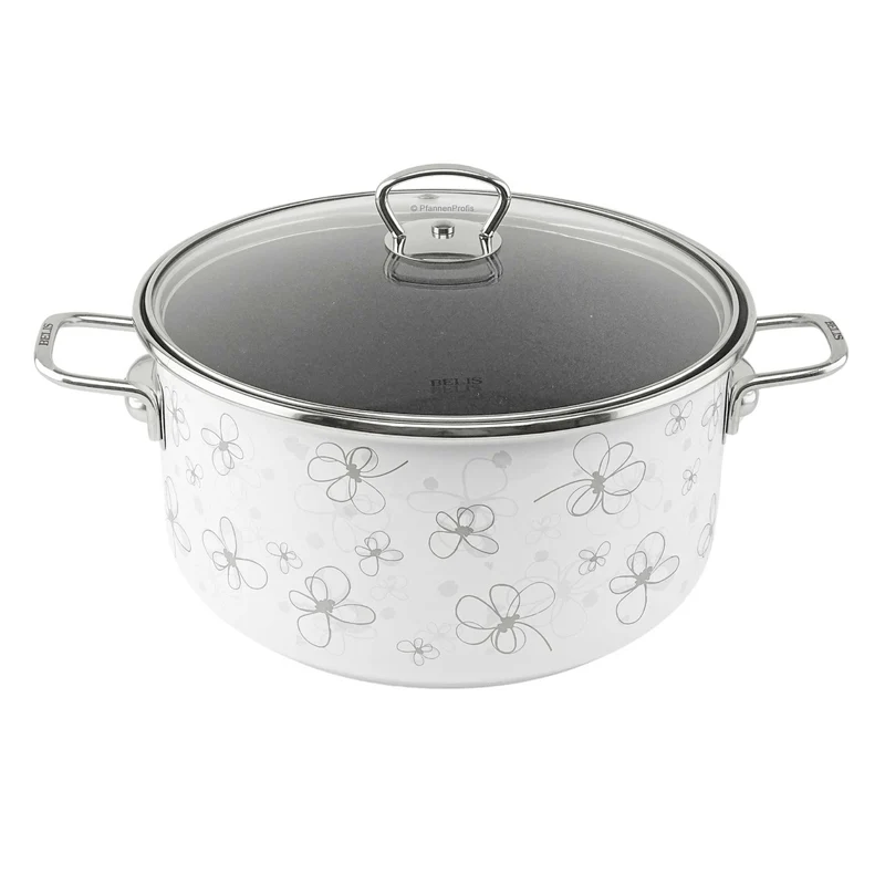 BELIS Stahl-Emaille Kochtopf PREMIUM 24 cm WEISS