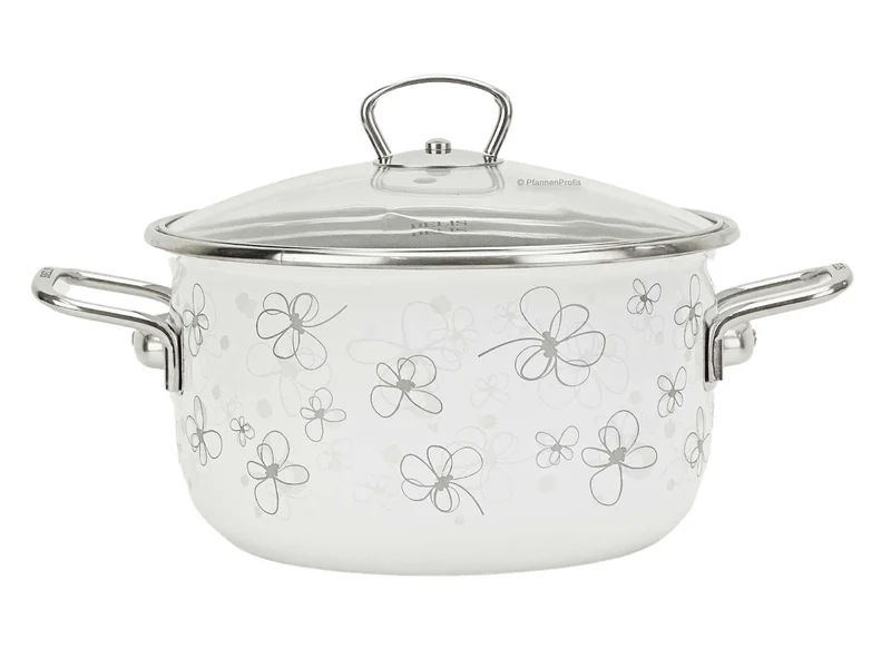BELIS Stahl-Emaille Kochtopf PREMIUM 20 cm WEISS