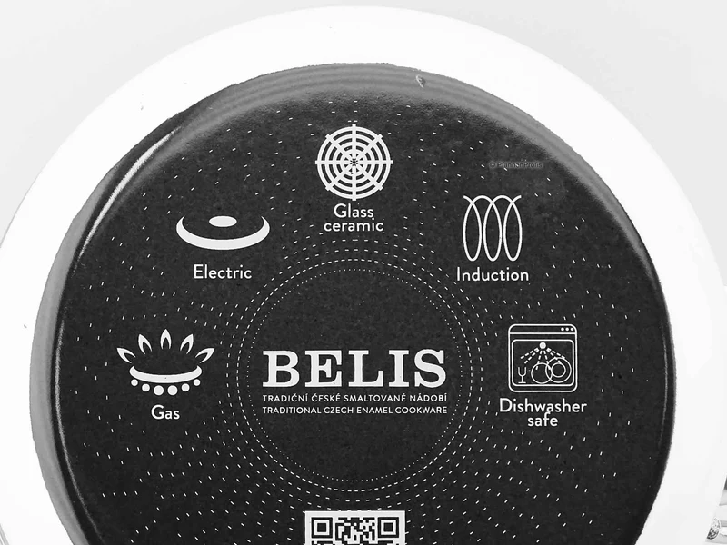 BELIS Stahl-Emaille Kochtopf PREMIUM 18 cm WEISS