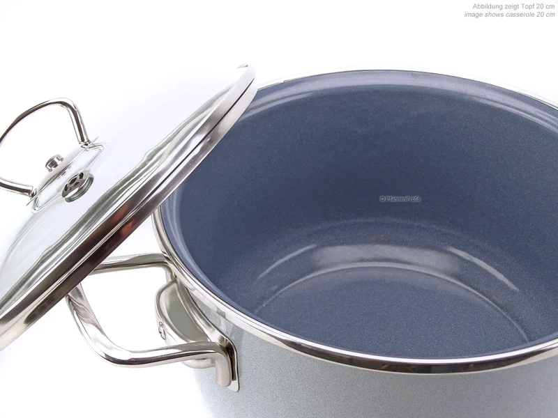 BELIS Stahl-Emaille Kochtopf PREMIUM 16 cm GRAU
