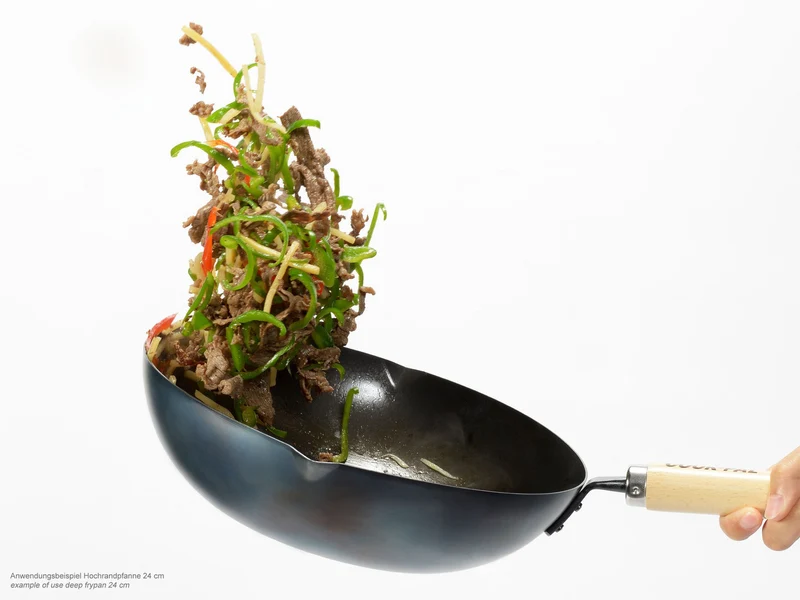 YOSHIKAWA Eisenpfanne REN hoch 20 cm Carbonstahl Hochrandpfanne aus Japan
