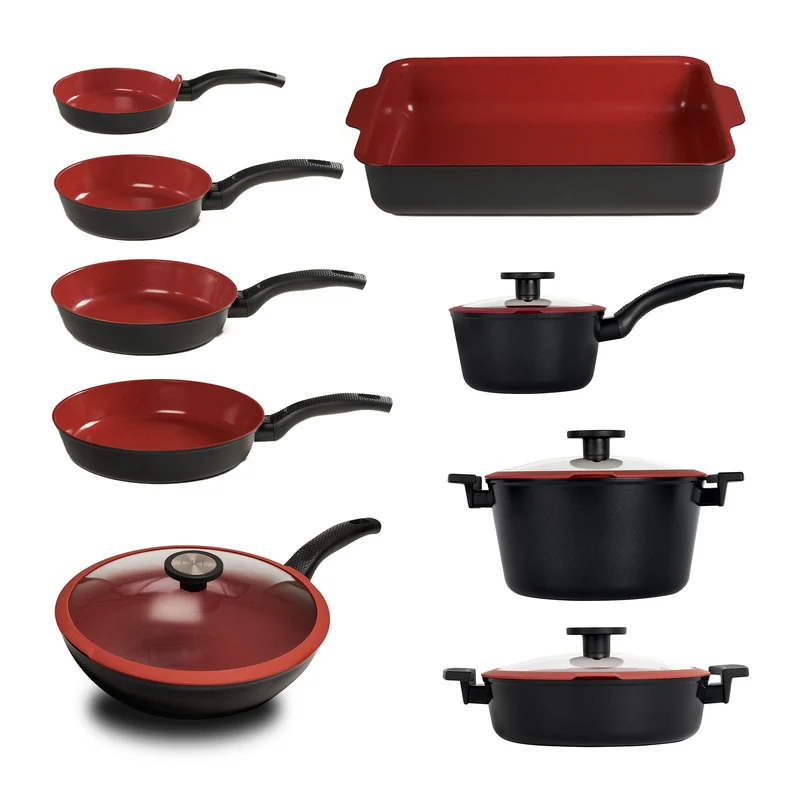 SET 13pz Padelle e Casseruole Antiaderenti Ecologiche - Linea Tuscany