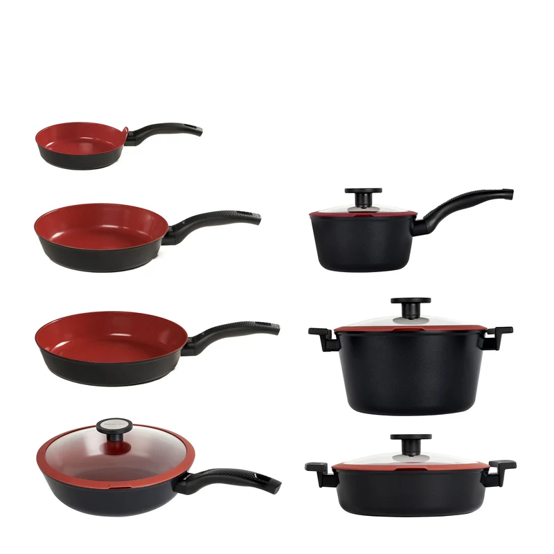 SET 11pz Padelle e Casseruole Antiaderenti Ecologiche - Linea Tuscany
