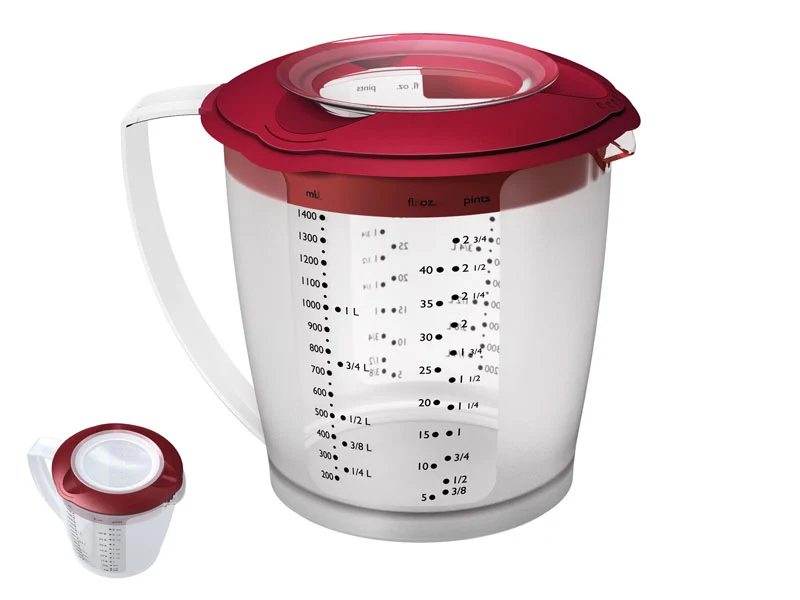 WESTMARK Rührbecher HELENA mit Spritzschutz-Deckel Messbecher ROT