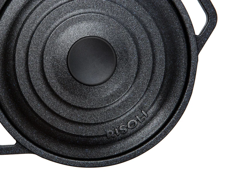 RISOLI Alu Guss Bräter Topf LE PIGNATTE 28 cm Cocotte rund Induktion