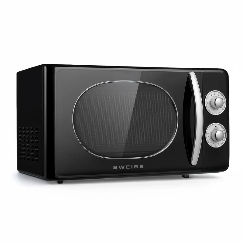 Ⓜ️🔵🔵🔵 SWEISS MOVI9 - Forno a microonde vintage. 20 litri, nero