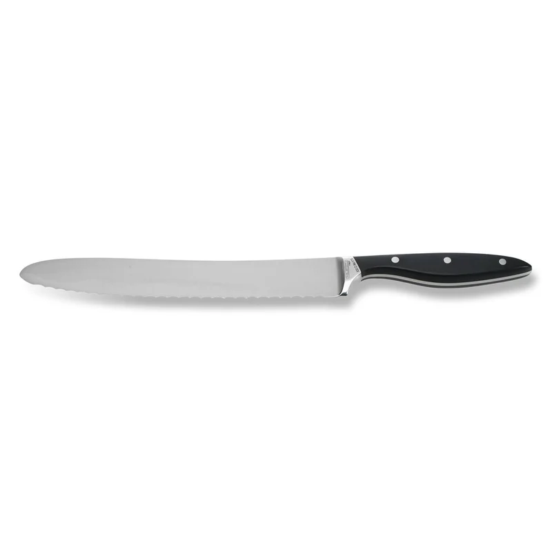 COLTELLO PANE CM22 FORGIATO MANICO NERO