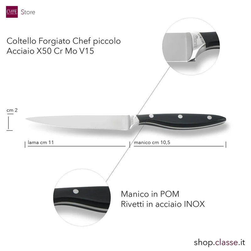 COLTELLO VERDURA CM11 FORGIATO MANICO NERO