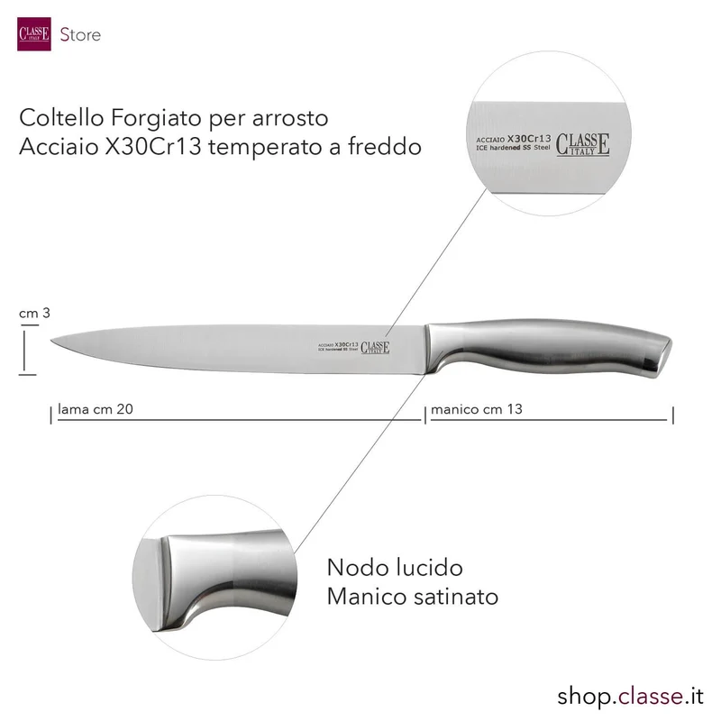 COLTELLO ARROSTO CM.20 ACCIAIO