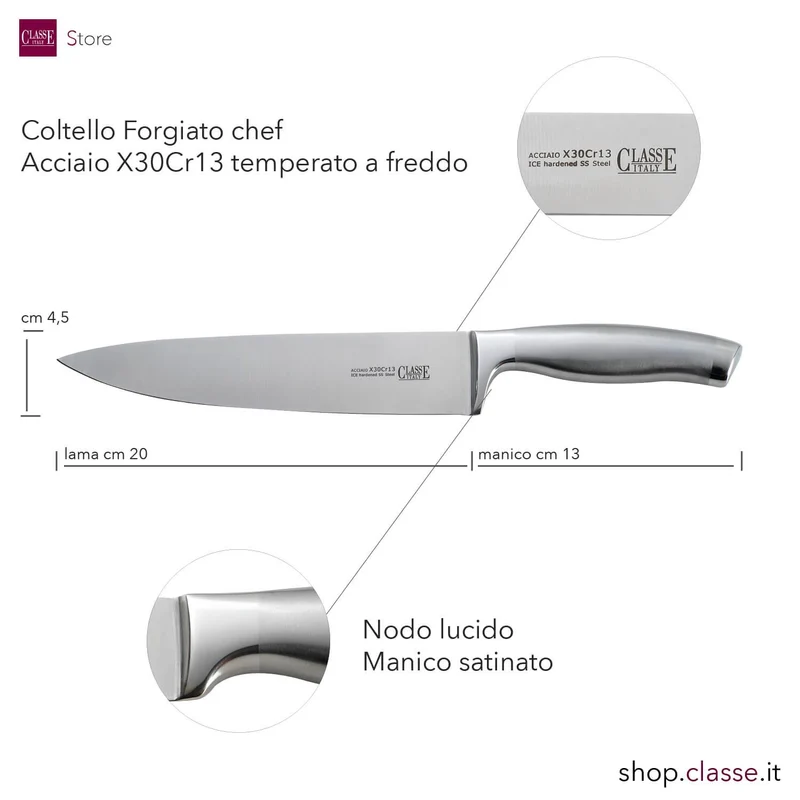 COLTELLO CUCINA CM.20 ACCIAIO