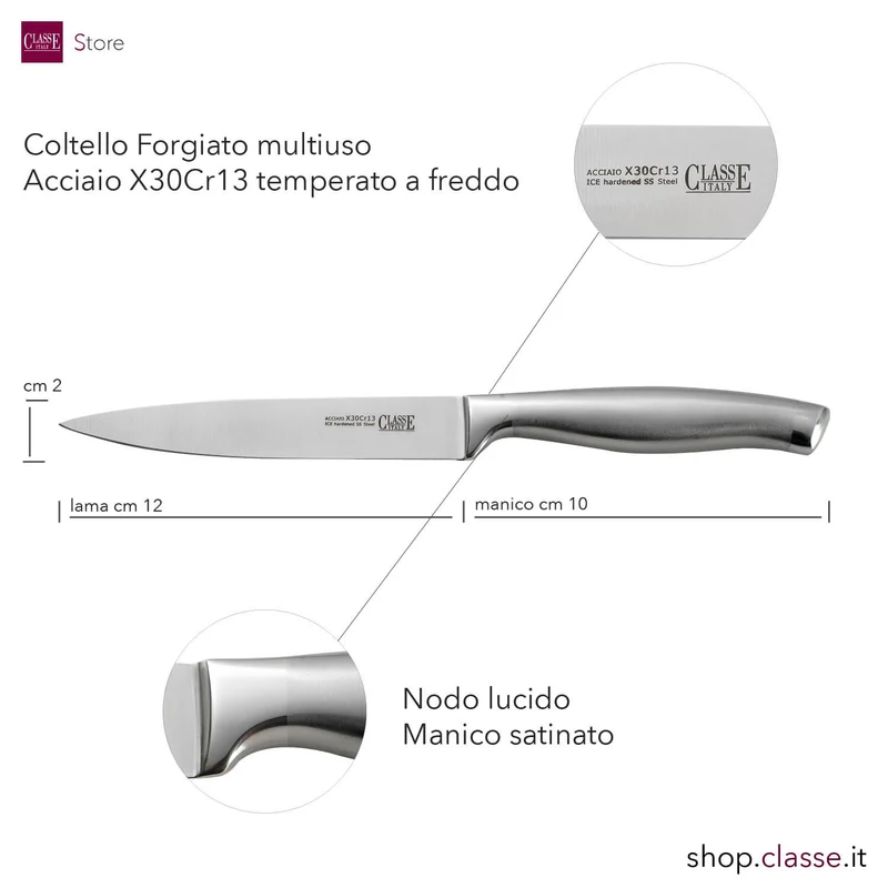 COLTELLO CUCINA CM.12 ACCIAIO