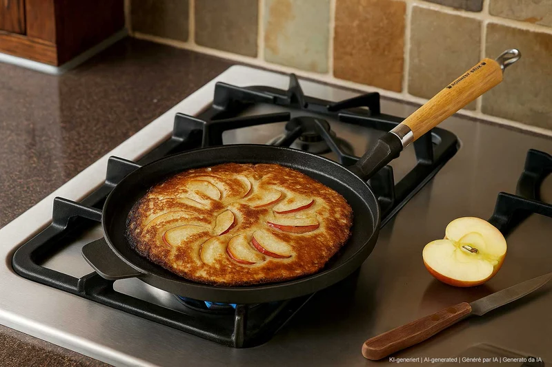 RONNEBY BRUK Gusseisen Pfannkuchenpfanne MAESTRO 24 cm Eichenholzgriff, schon eingebrannt