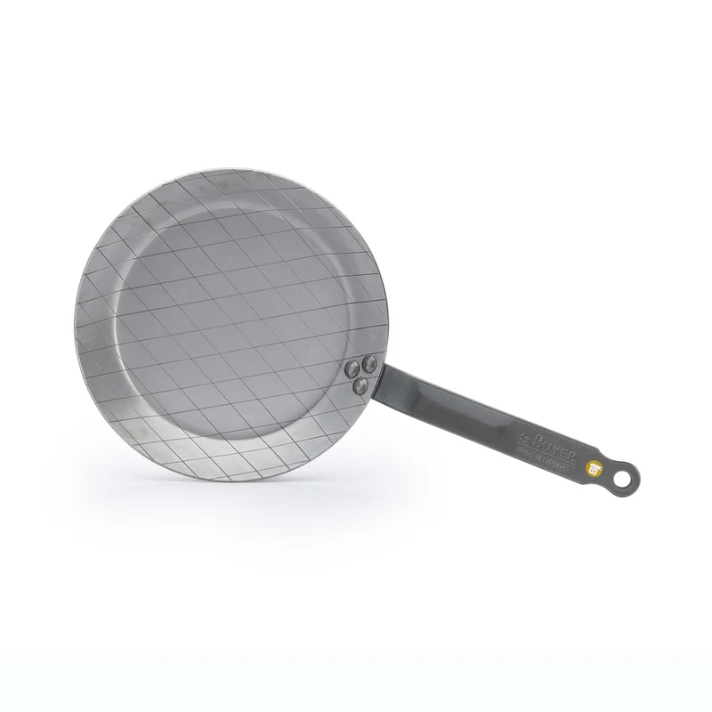 DE BUYER Steakpfanne MINERAL B 24 cm Eisenpfanne mit Rautenprägung