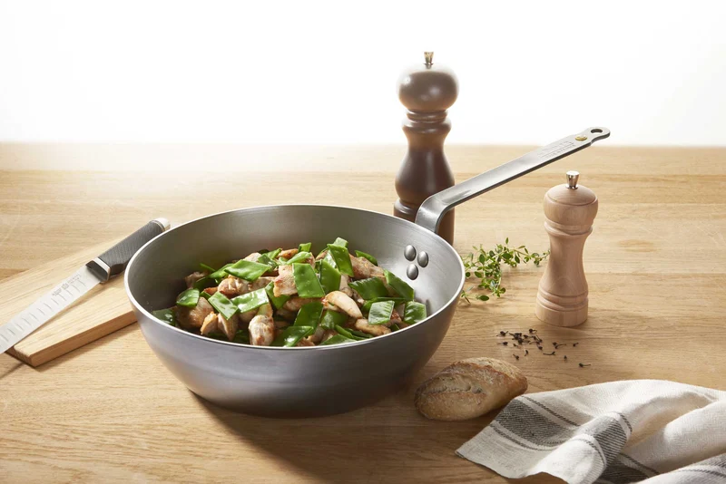 DE BUYER Bauernpfanne MINERAL B 24 cm Sauteuse Schwenkpfanne Eisenpfanne hoch
