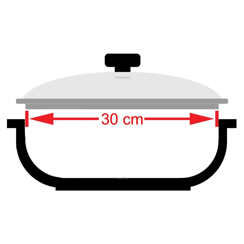 CASTEY Glasdeckel 30 cm mit Silikonring hitzebeständig bis 220°C ofenfest