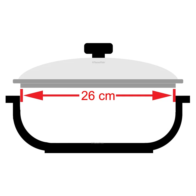 CASTEY Deckel 26 cm Glasdeckel mit Silikonring hitzebeständig bis 220°C ofenfest