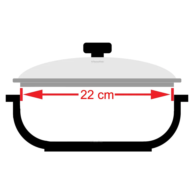 CASTEY Deckel 22 cm Glasdeckel mit Silikonring hitzebeständig bis 220°C ofenfest