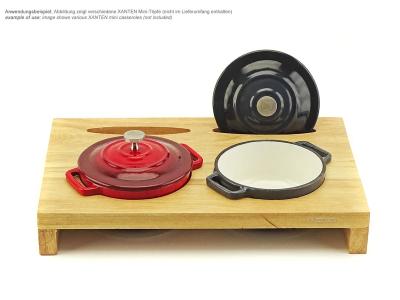 Servierbrett aus Holz für 2 XANTEN Mini Töpfe