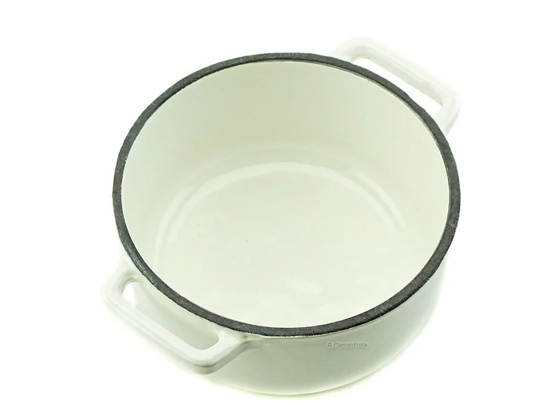 Gusseisen Mini Topf XANTEN 10 cm mit Deckel Emaille WEISS