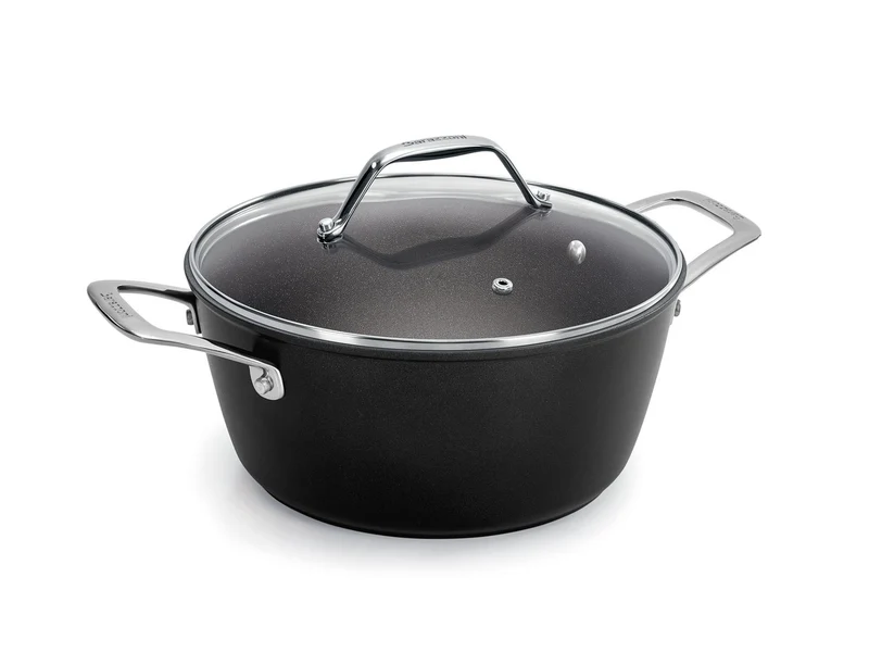 BARAZZONI Antihaft Kochtopf BLACK TITAN PRO 20 cm 2,4 L mit Glasdeckel