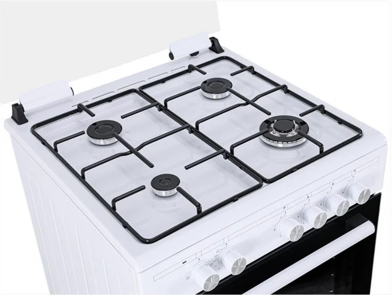 Ⓜ️🔵🔵🔵 SCHAUB LORENZ SS631GEW - Cucina BIANCA, piano cottura 4 fuochi gas di cui uno tripla corona, sicur gas, 60x60cm, forno a gas con grill, coperchio in cristallo, classe A